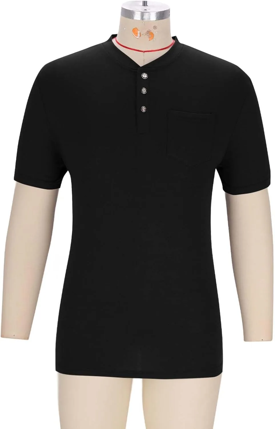 Мужская футболка Henley с коротким рукавом, быстросохнущая — фото 3