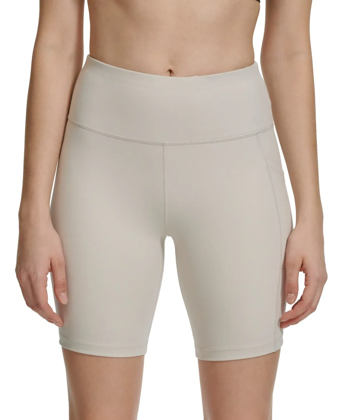 Женские велосипедные шорты Calvin Klein Performance Porcini с завышенной талией, модель FTS658, бежевый — фото 2