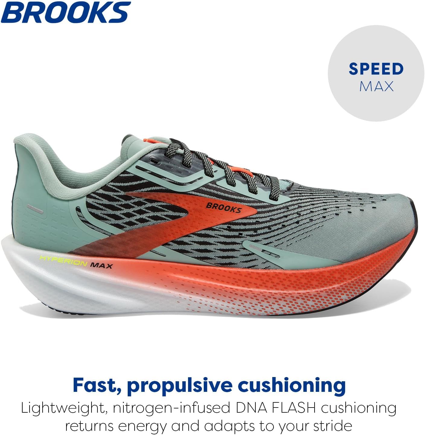 Мужские нейтральные беговые кроссовки Brooks Hyperion Max, синий — фото 2