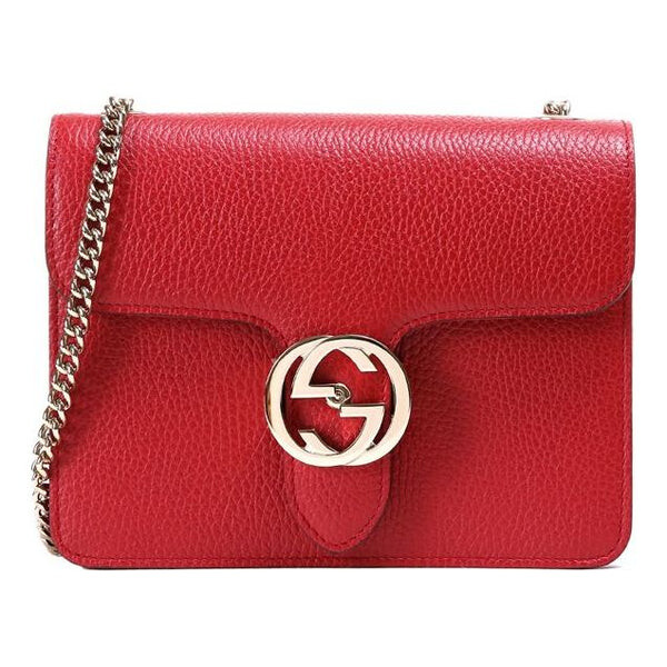 

Сумка leather organ crossbody bag single shoulder bag red Gucci, красный