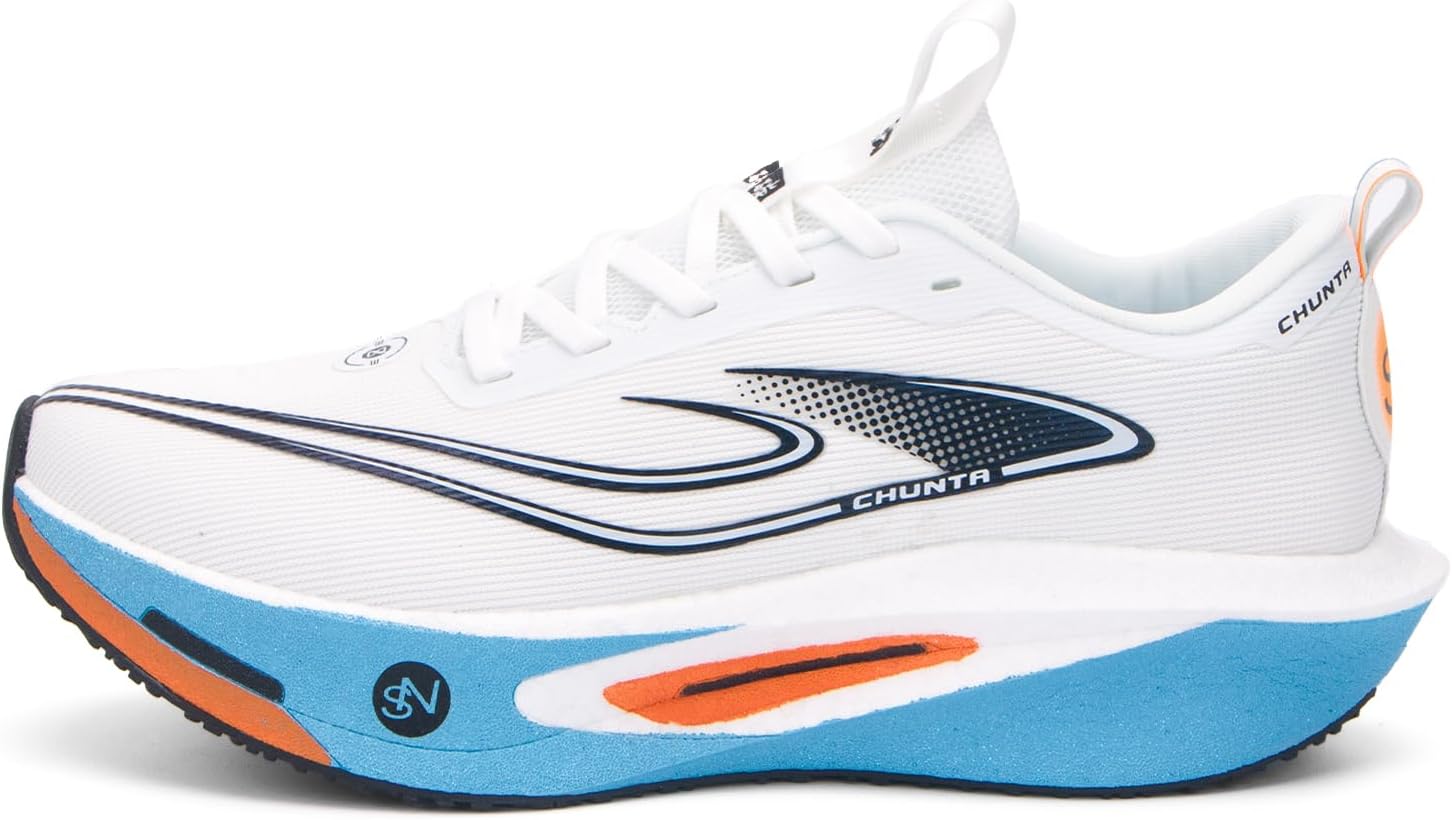 

Беговые кроссовки для шоссе с карбоновой пластиной для мужчин, стабильная поддержка, амортизация, ультралегкая TPU подошва, беговые марафонские кроссовки с отскоком Zonsmo, белый