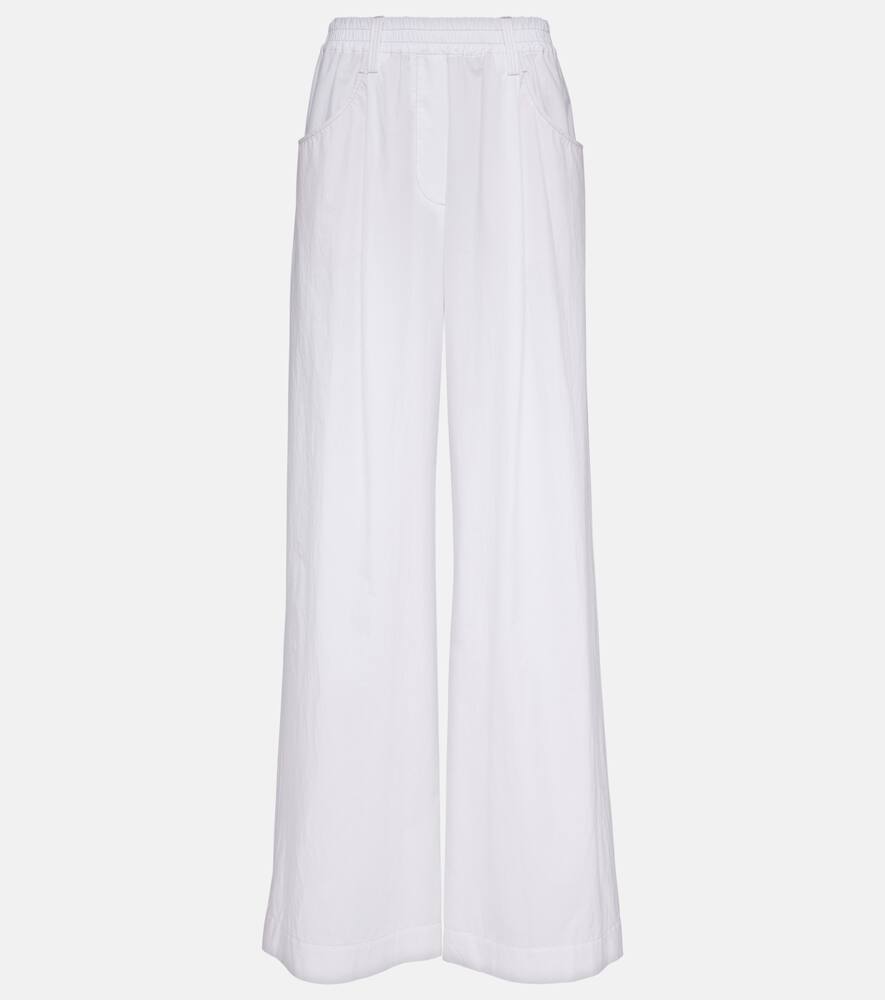 

Хлопковые брюки с высокой талией и широкими штанинами Brunello Cucinelli, Naturale C001