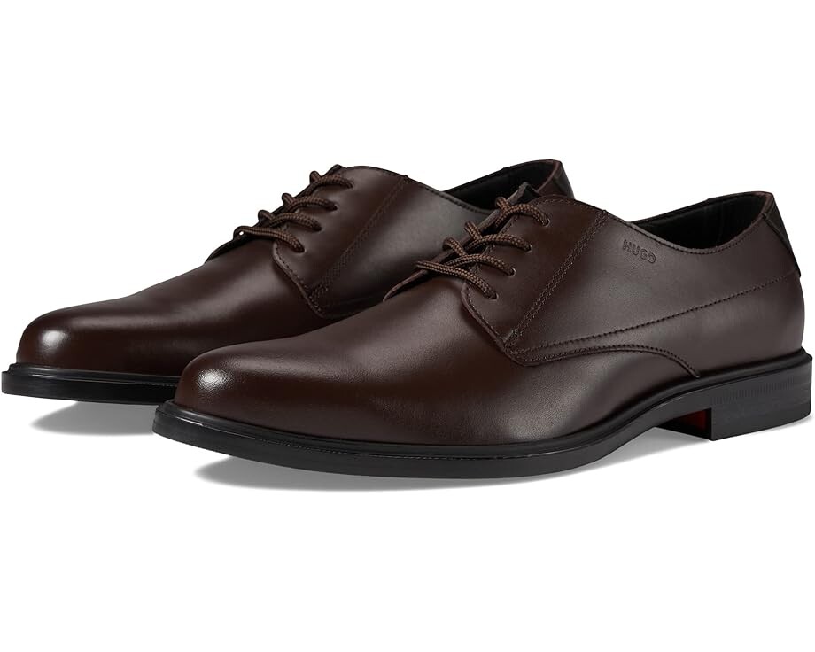 

Оксфорды HUGO Kerr Brushed Leather Derby Shoes, цвет Buck Eye Brown