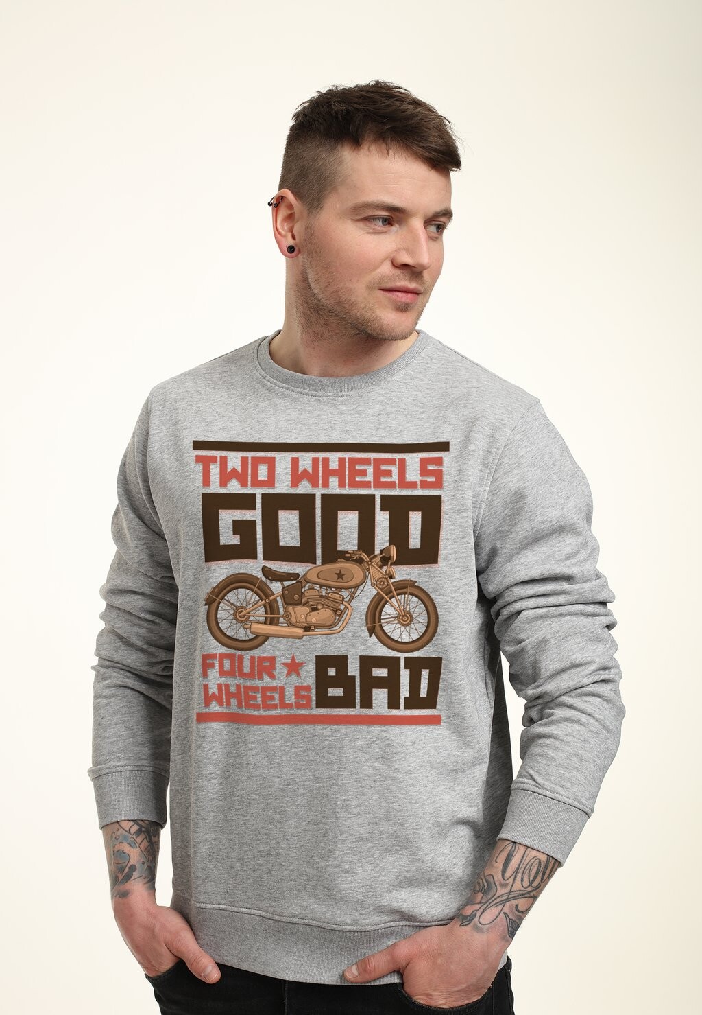

Толстовка TWO WHEELS GOOD Henry Tiger, цвет Mottled Light Grey