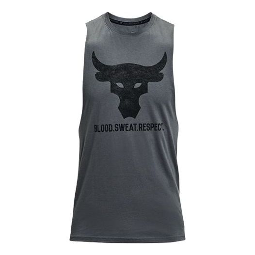 

Спортивный топ Under Armour Project Rock Brahma Bull Tank 'Pitch Grey' 1361721-012, серый