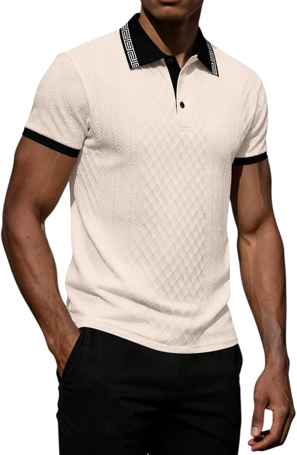 

Поло для мужчин с коротким рукавом и воротником-стойкой RALUEMID