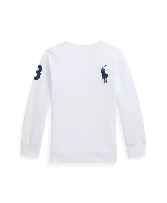 

Футболка из хлопкового джерси Big Pony для малышей и маленьких мальчиков Polo Ralph Lauren, синий
