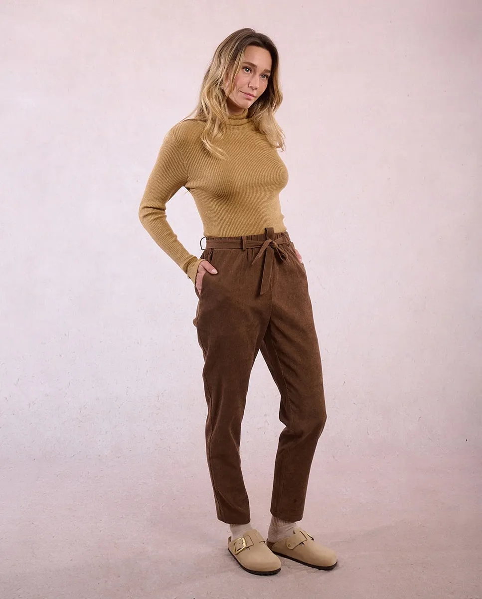 

Женские брюки до щиколотки с декоративным бантом Molly Bracken, шоколадный коричневый