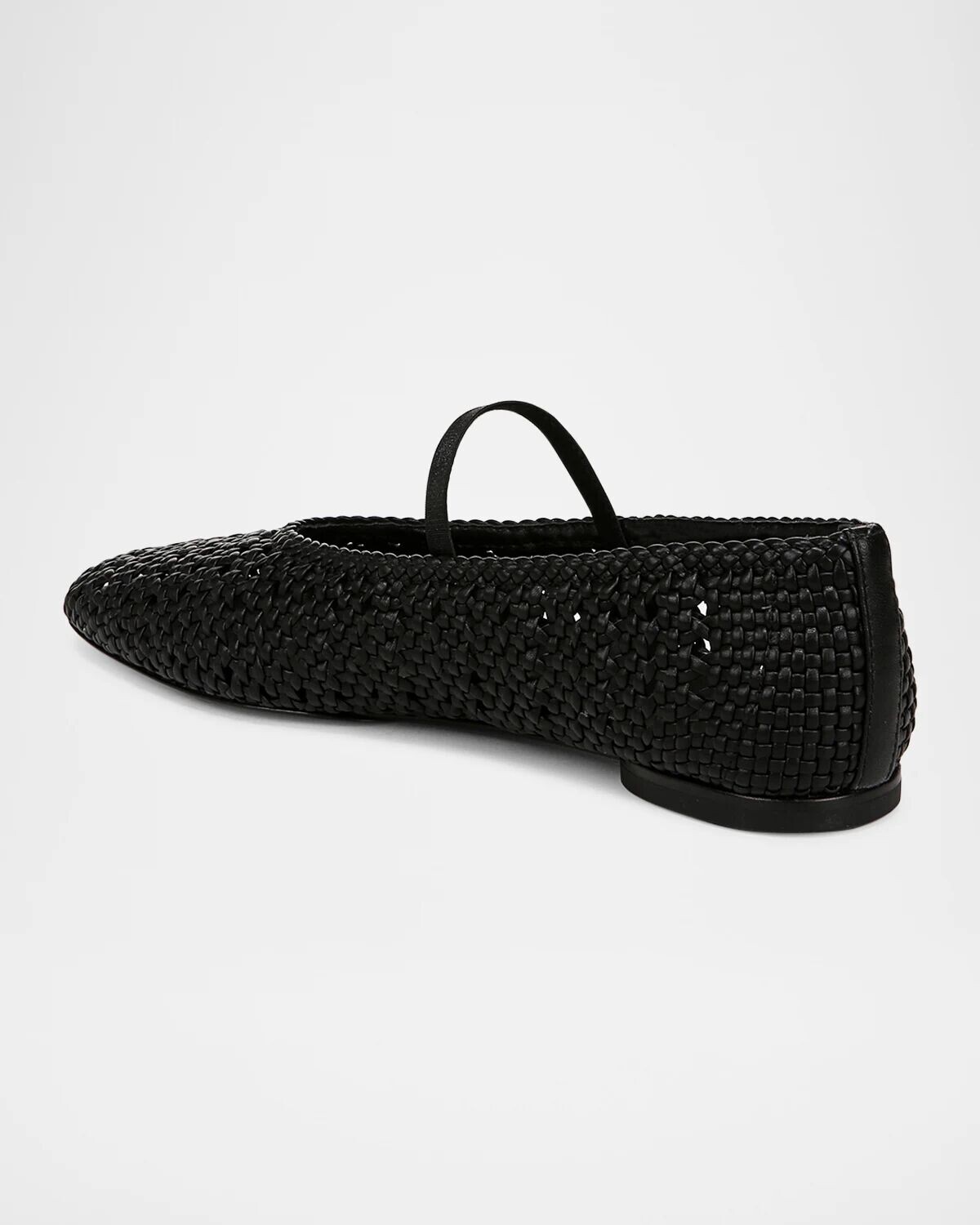 Кожаные балетки Мэри Джейн Vivian крючком Vince, цвет Black Woven Leather — фото 4