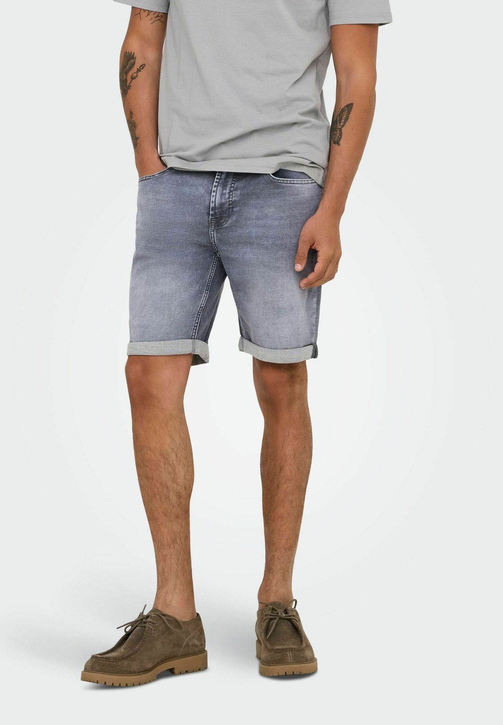 

Джинсовые шорты PLY MITTLERE TAILLE NORMAL GESCHNITTEN Only & Sons, цвет Medium Grey Denim