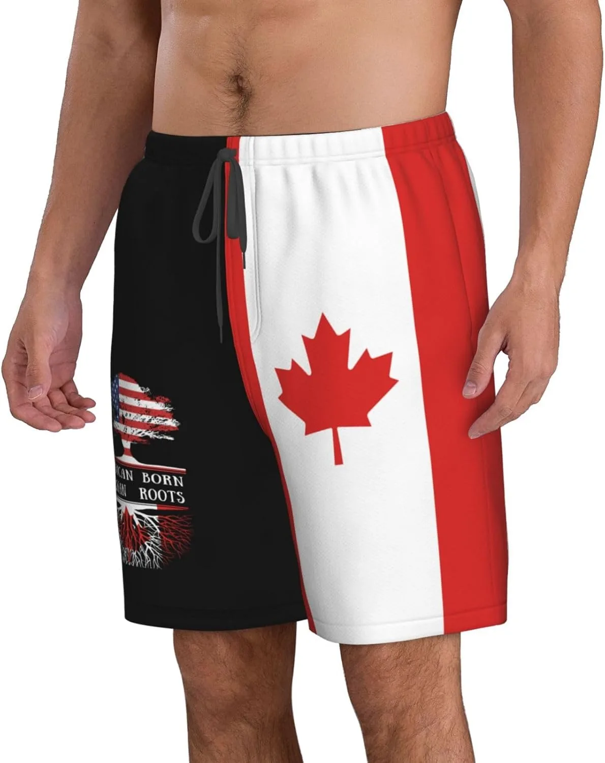 Мужские плавки Born Canadian Roots с флагом Канады и сетчатой ​​подкладкой Generic, белый — фото 3