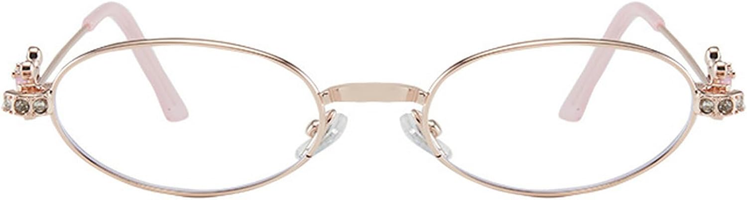 

Роскошные солнцезащитные очки с овальной металлической оправой и бриллиантами для женщин, маленькая оправа, овальные солнцезащитные очки с защитой от УФ-излучения UV400, винтажные очки для активного отдыха mincl, Rose Clear