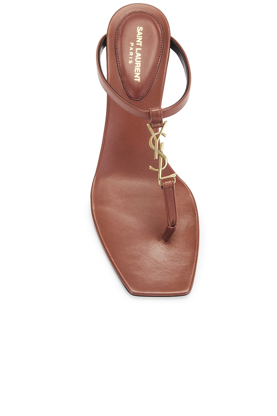 Женские сандалии Cassandra Sandal Saint Laurent, цвет Aesthetic Brown — фото 4