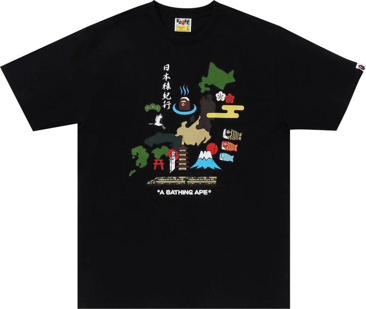 

Футболка BAPE Japan Culture 'Black', черный