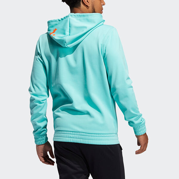 Толстовка adidas Hdn Lnch Bb H hooded Loose Printing Basketball Casual Sports Pullover Green, зеленый — фото 3