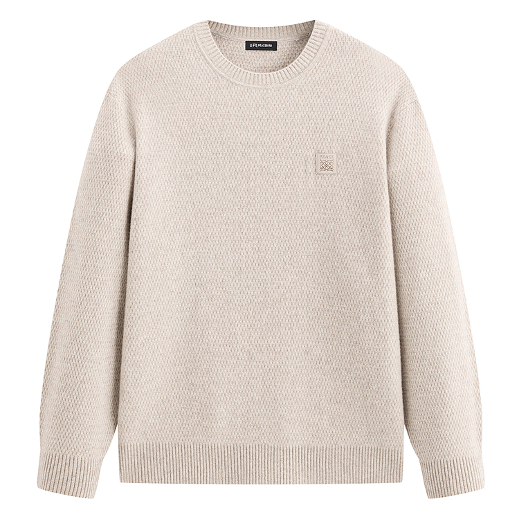 

Свитер мужской с круглой горловиной Moderate Others PEACEBIRD MEN, oat серый, batch 1