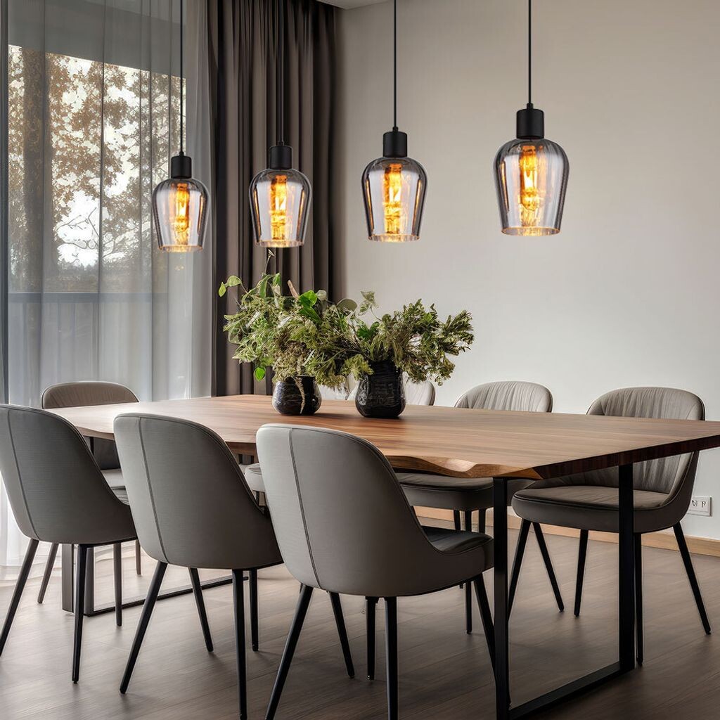 

Подвесной светильник, черный, дымчатое стекло, H 150 см. Globo Lighting