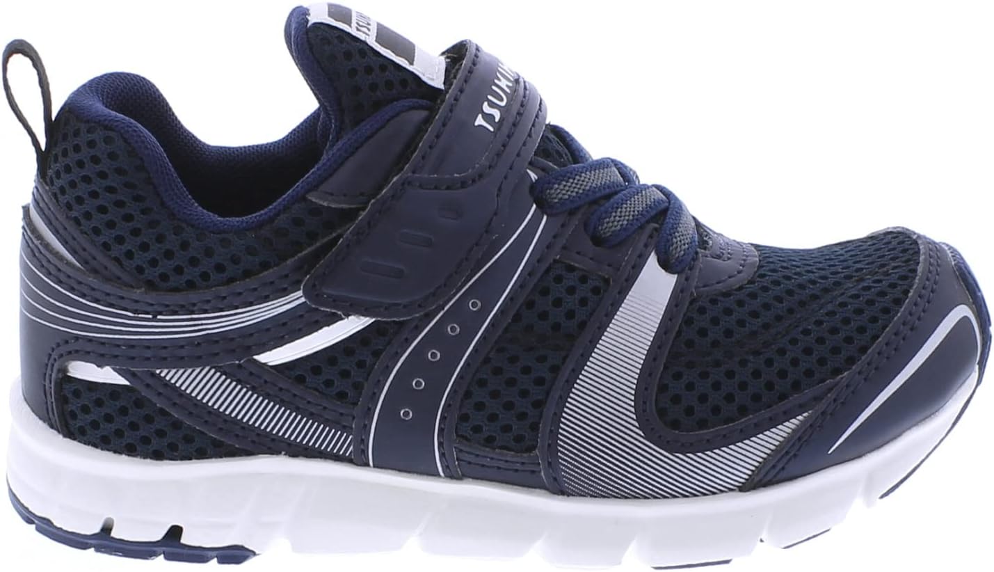 

Детские кроссовки TSUKIHOSHI Velocity - обувь для детей от 1 до 8 лет с застежкой-ремешком, пригодная для машинной стирки, с широким носком и нескользящей подошвой, темно-синий