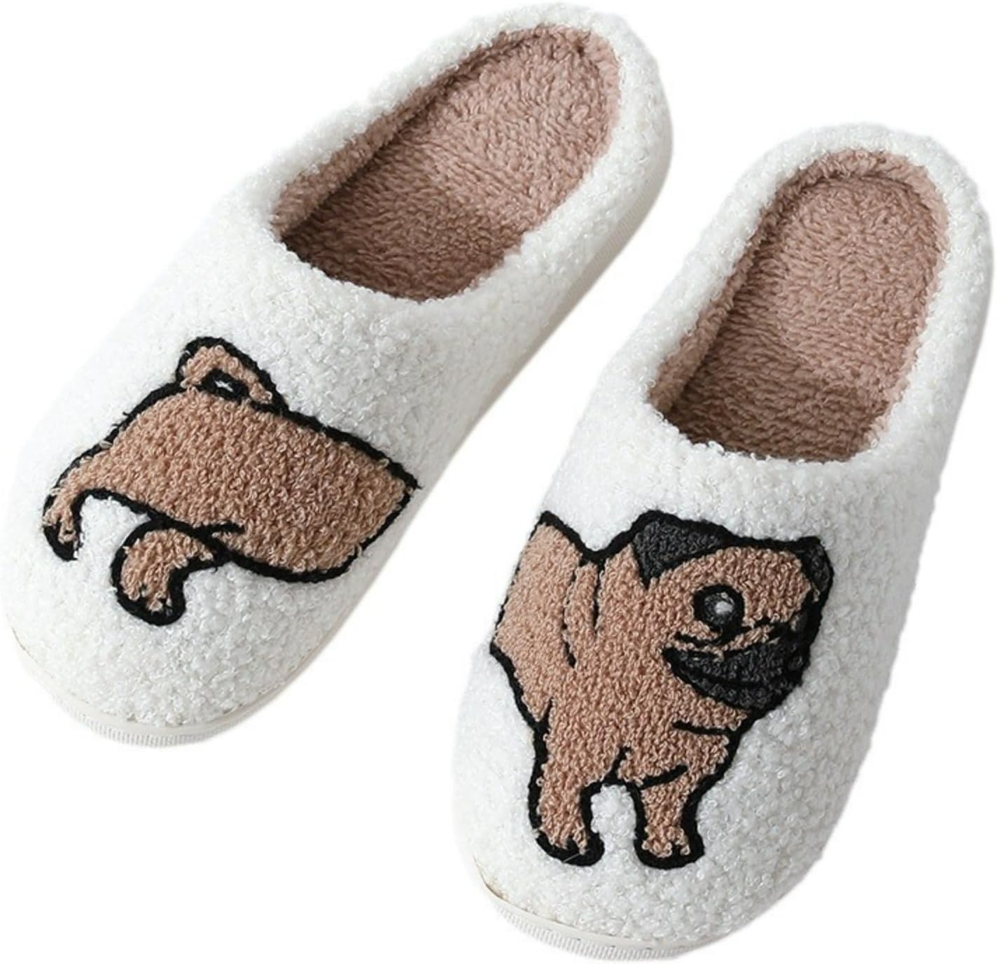 

Тапочки ELIRAR для собак и кошек, плюшевые животные, удобные зимние, для женщин и мужчин, мягкие, противоскользящие, Pug