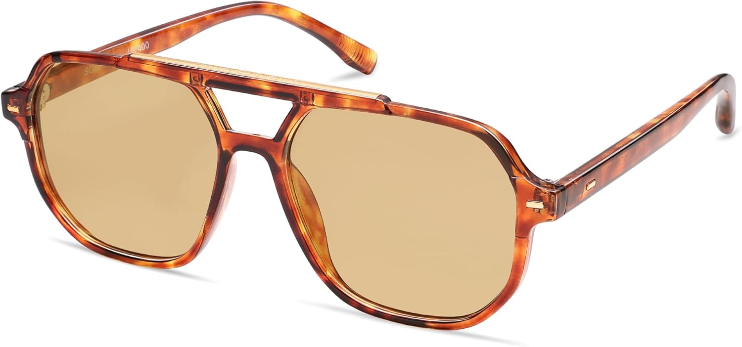 

Солнцезащитные очки-авиаторы SOJOS в стиле ретро, ​​модные, поляризованные, для мужчин и женщин, винтажные, 70-е годы, квадратная стильная оправа, модель SJ2283, Yellow Tortoise/Yellow