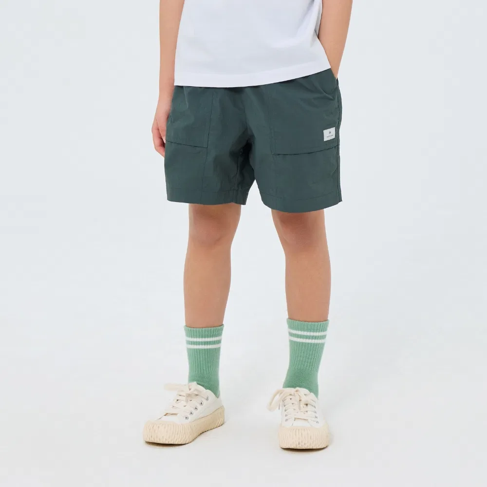 Детские шорты таслан цвета урбан-зеленый от Snowpeak Apparel Kids