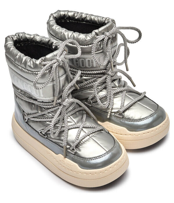 Ботинки детские Moon Boot зимние дутые, серый — фото 2