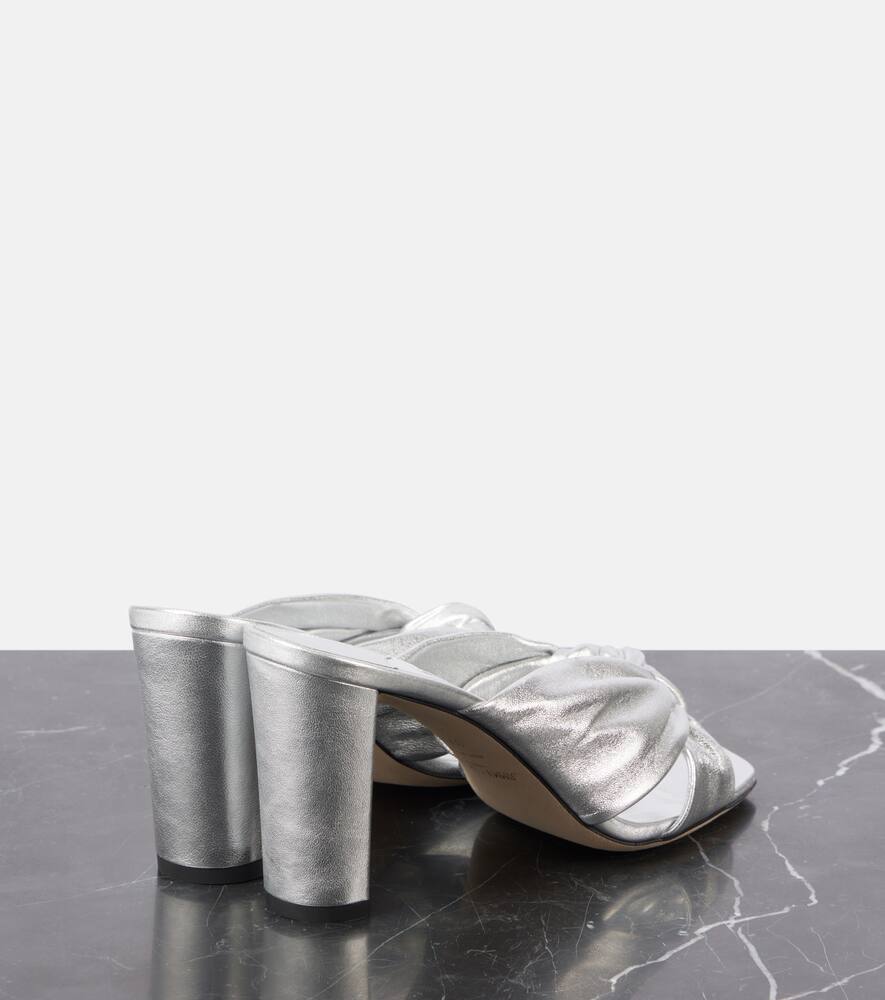 Avenue 85 мюли из металлизированной кожи Jimmy Choo, Silver — фото 2