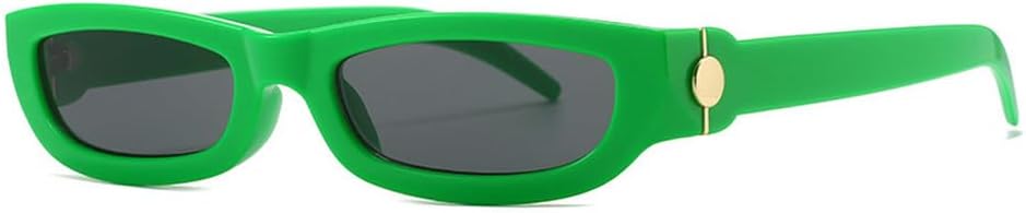 

Панк-солнцезащитные очки в маленькой оправе для женщин и мужчин. Модные солнцезащитные очки класса люкс в винтажном стиле, хип-хоп, с защитой от УФ-излучения UV400 HVTVTLA, Green Black