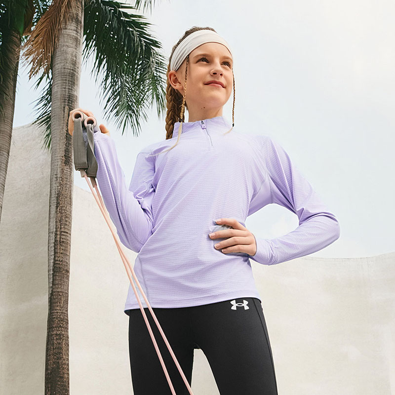 Футболка для детей Quick Dry, для всесторонних тренировок подростков Under Armour, lavender — фото 4