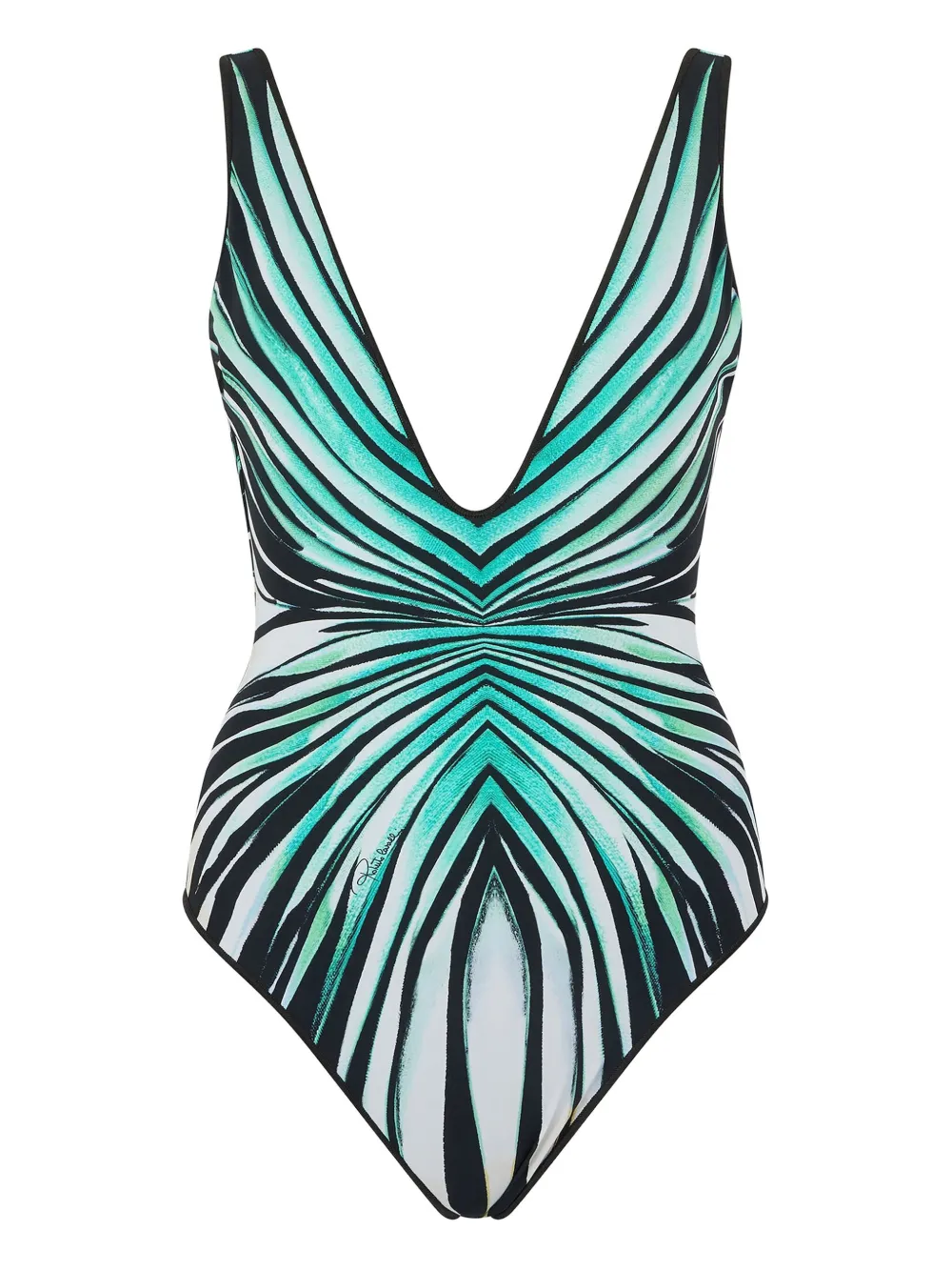 

Купальник с глубоким вырезом и принтом Ray Of Sea Roberto Cavalli, синий