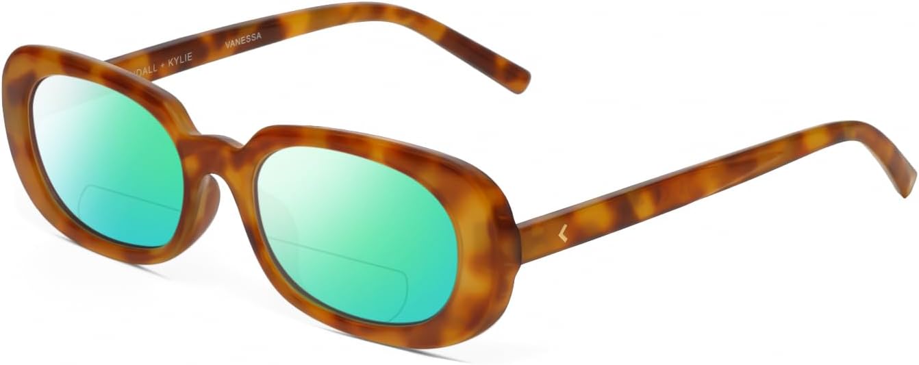 

Солнцезащитные очки для чтения Calabria K+K VANESSA овальной формы с поляризованными линзами и бифокальной оправой, модные дизайнерские очки для чтения с бифокальными линзами, Milky Tortoise Havana Crystal/Green Mirror Lens