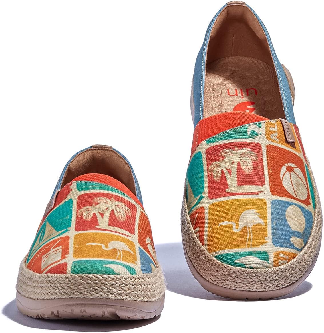 Мужские эспадрильи UIN Slip Ons- легкие прогулочные повседневные лоферы, удобные, с ручной росписью, серия Marbella, Marbellaⅰ-seaside Memories — фото 4
