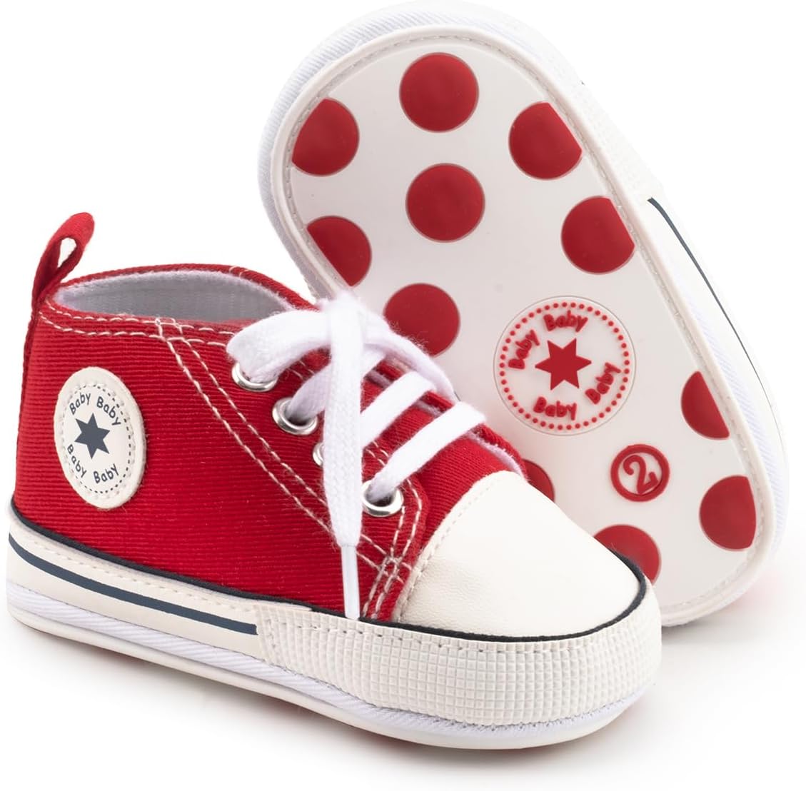 

Детские кеды KIDSUN унисекс для мальчиков и девочек, с мягкой подошвой, на шнуровке, для новорожденных, обувь для первых шагов, для малышей, комнатная обувь, A4_red_rubber Sole