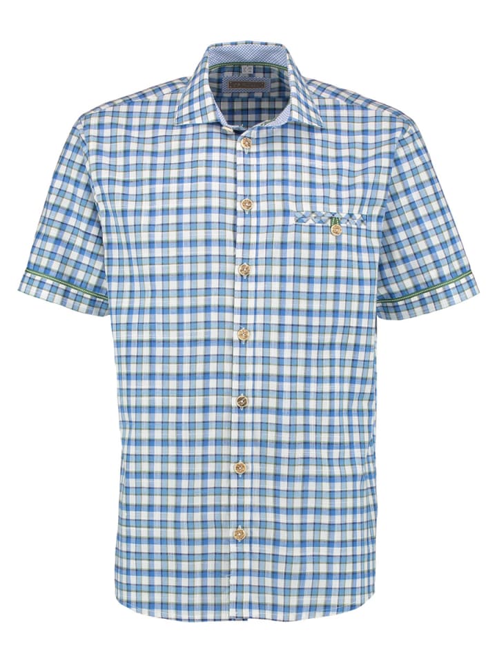 

Традиционная рубашка Rarco средне-синего цвета OS-Trachten