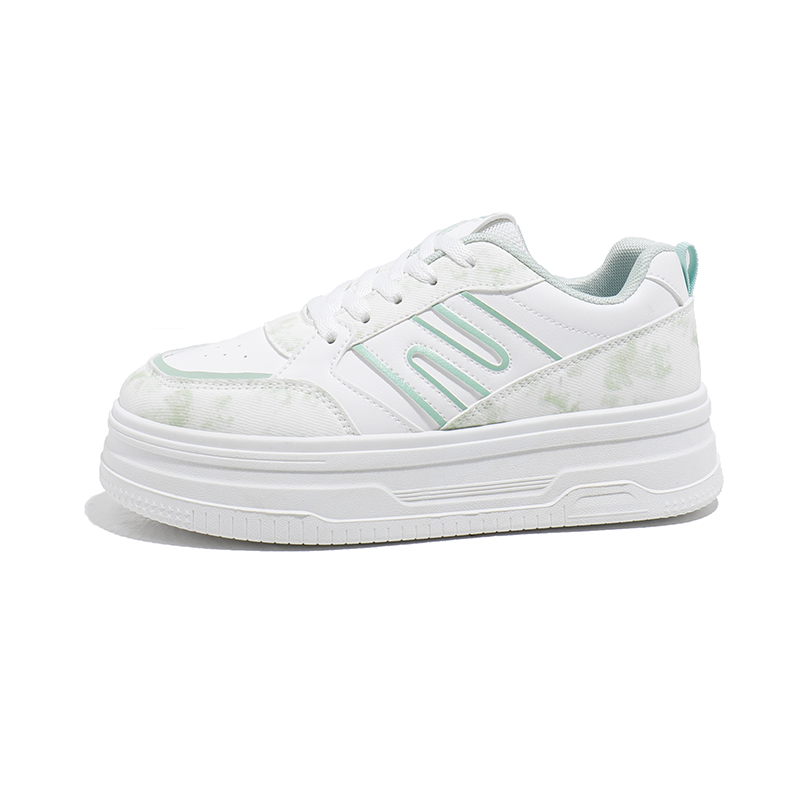 

Детские кроссовки для скейтбординга с нескользящей подошвой и амортизацией Babaya, белый/зеленый