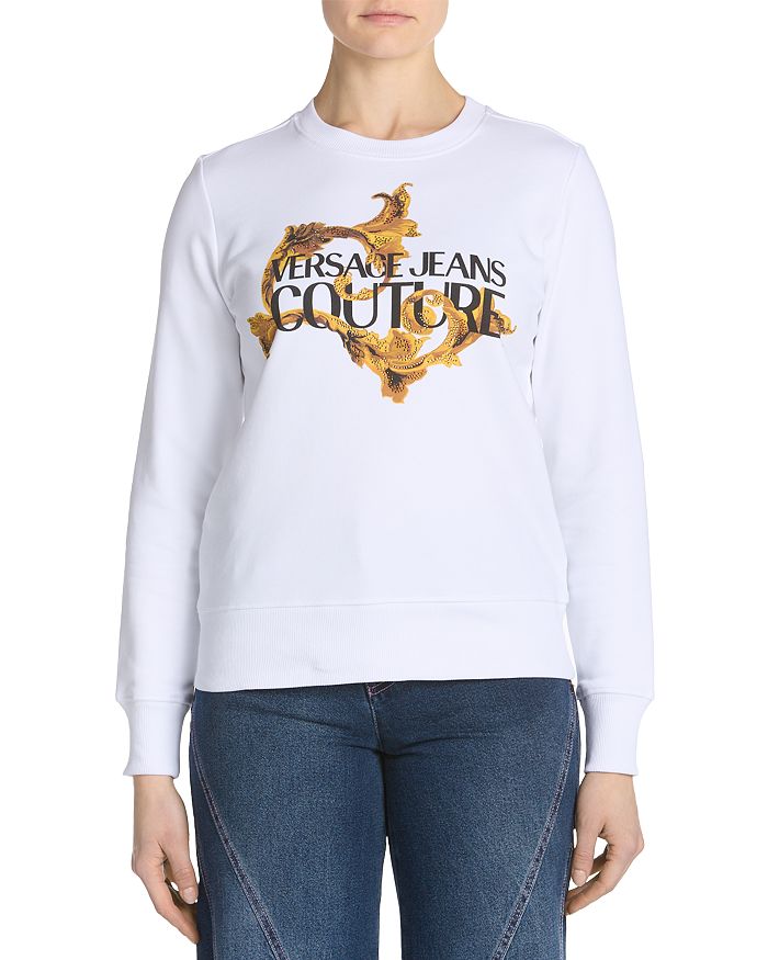 

Графитовый свитшот с шипами Versace Jeans Couture, белый