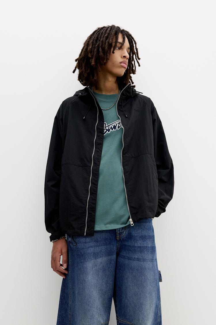 

Плащ с капюшоном Pull And Bear, черный