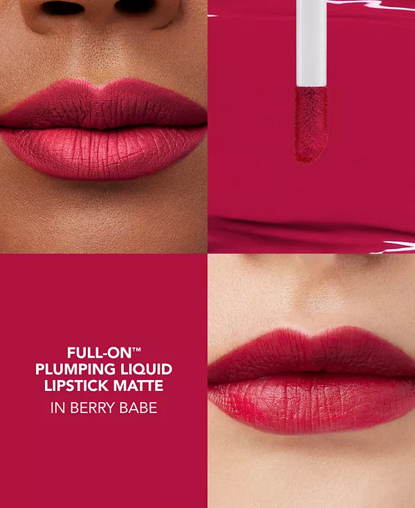 Жидкая матовая помада Full-On с эффектом придания объема губам Buxom Cosmetics, berry babe — фото 4