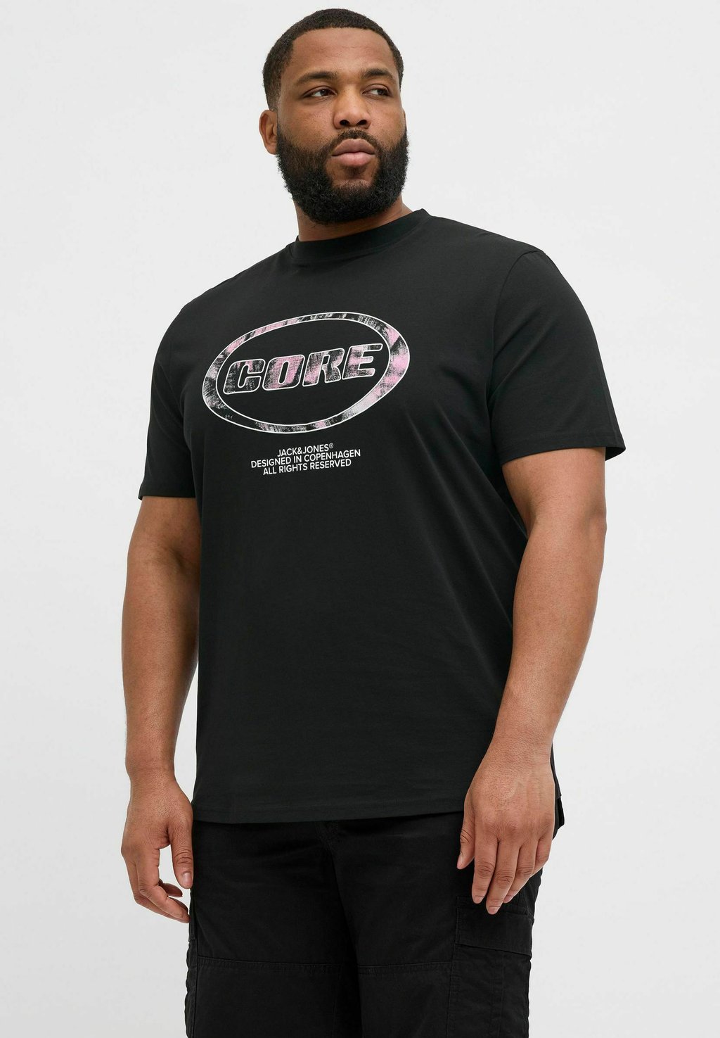 

Футболка с принтом PLUS SIZE Jack & Jones, черный