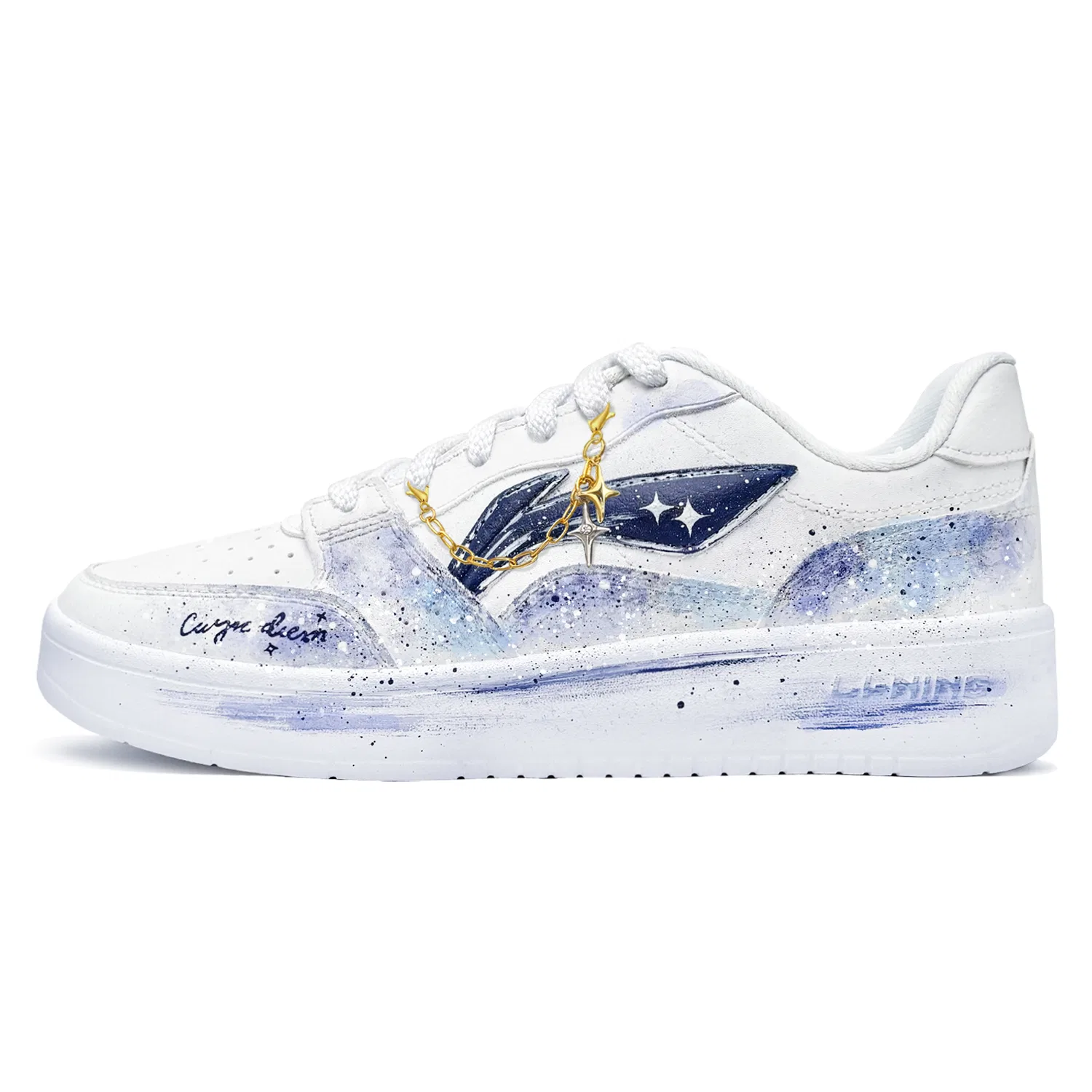 Кроссовки Skateboard Li-Ning бело-сине-фиолетовые — фото 3