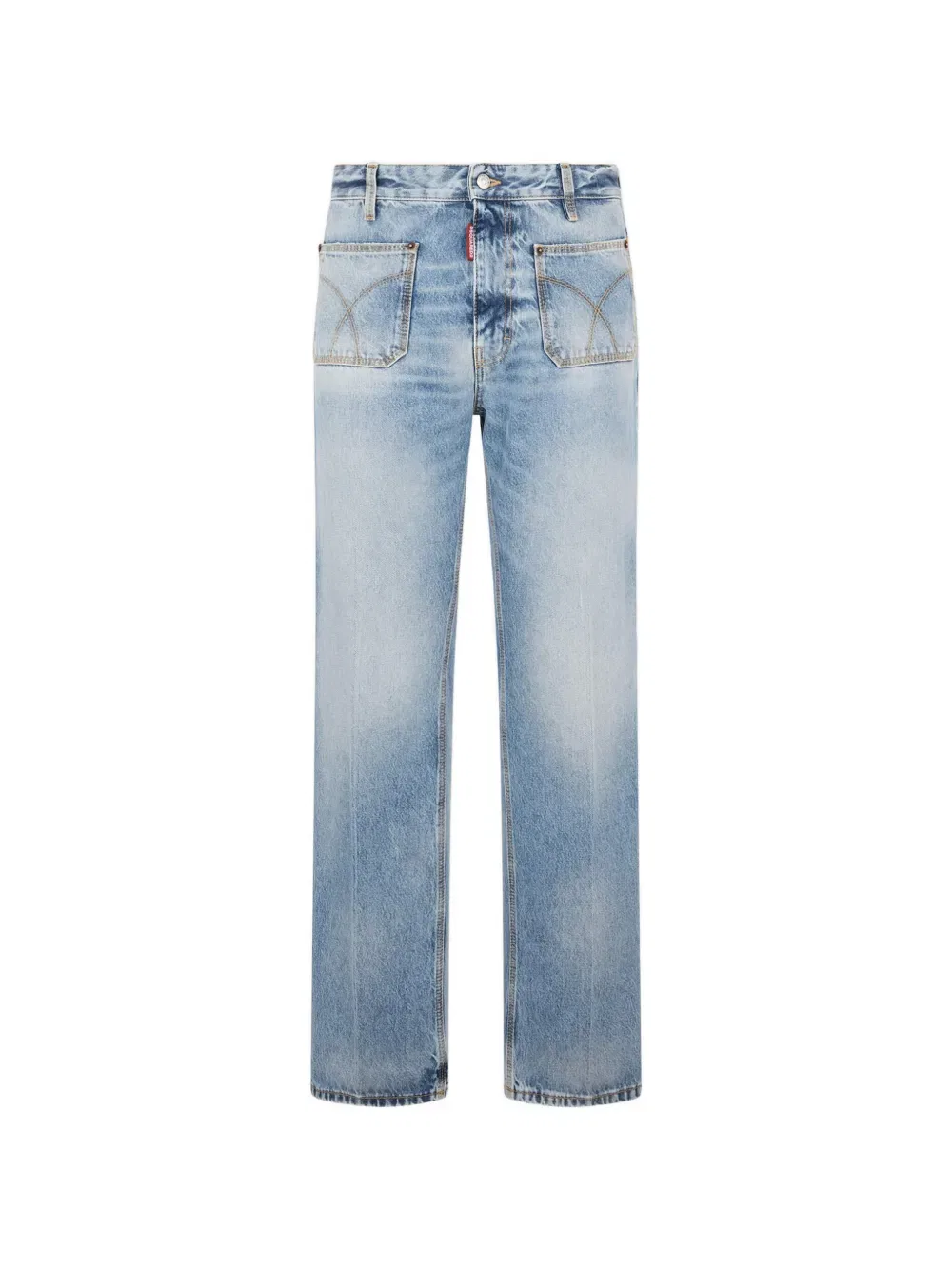 Светлые брюки с диагональной стиркой Dsquared2, синий