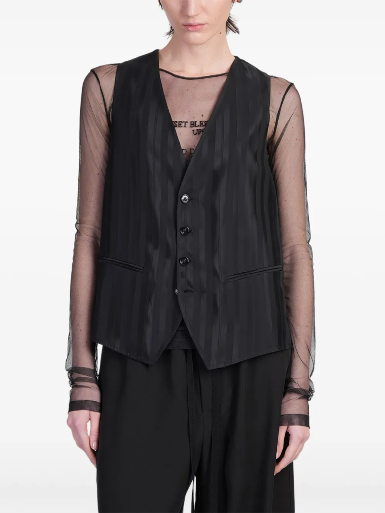 

Полосатый жилет Ann Demeulemeester, черный