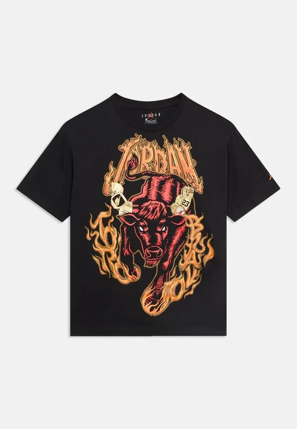 Футболка с принтом toro bravo rings retro see tee print Jordan, Black — фото 3