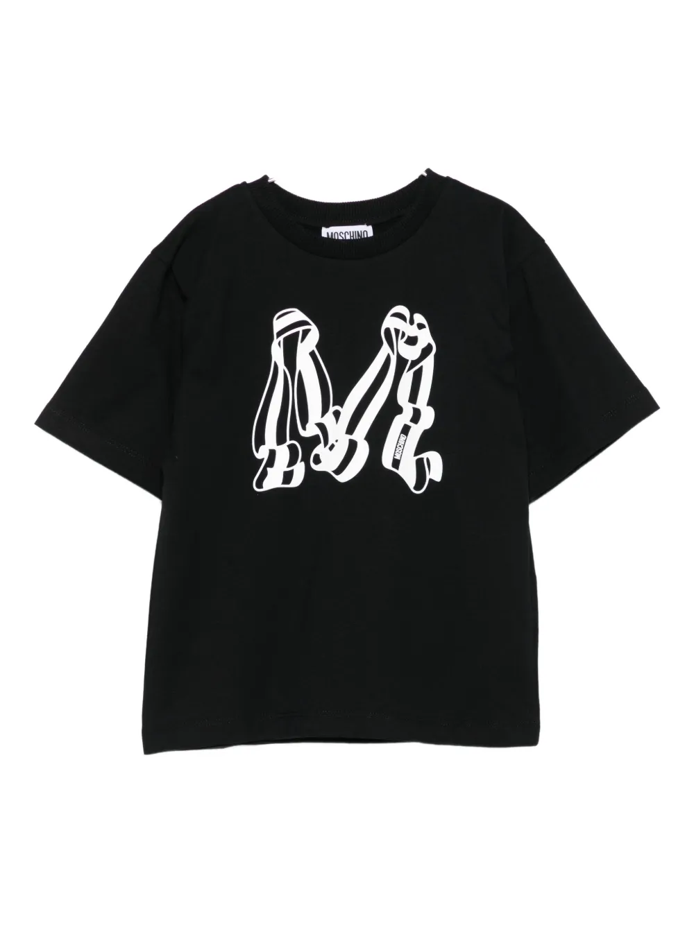 

Футболка с графическим логотипом Moschino Kids, черный
