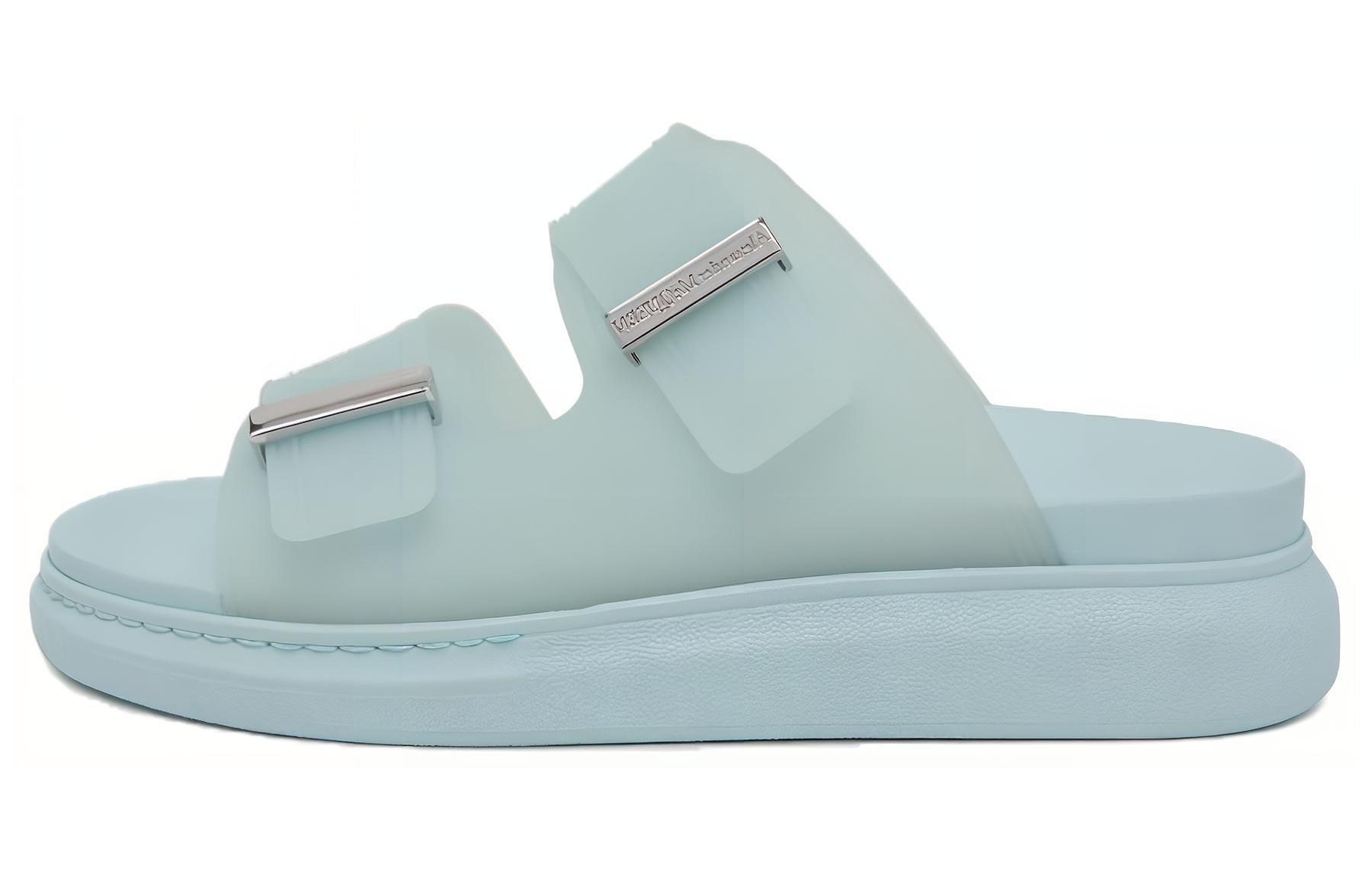 Alexander McQueen Гибридные шлепанцы «Powder Blue Silver» женские