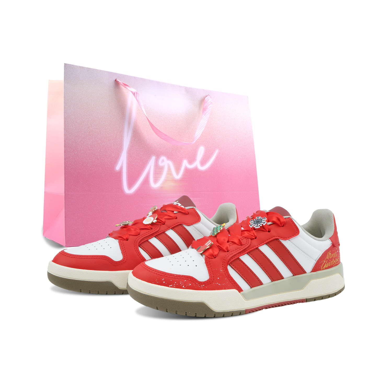 

Adidas Neo Кроссовки для скейтбординга Enrap Cushioning, износостойкие, низкие, унисекс, красные, ограниченная серия к Рождеству