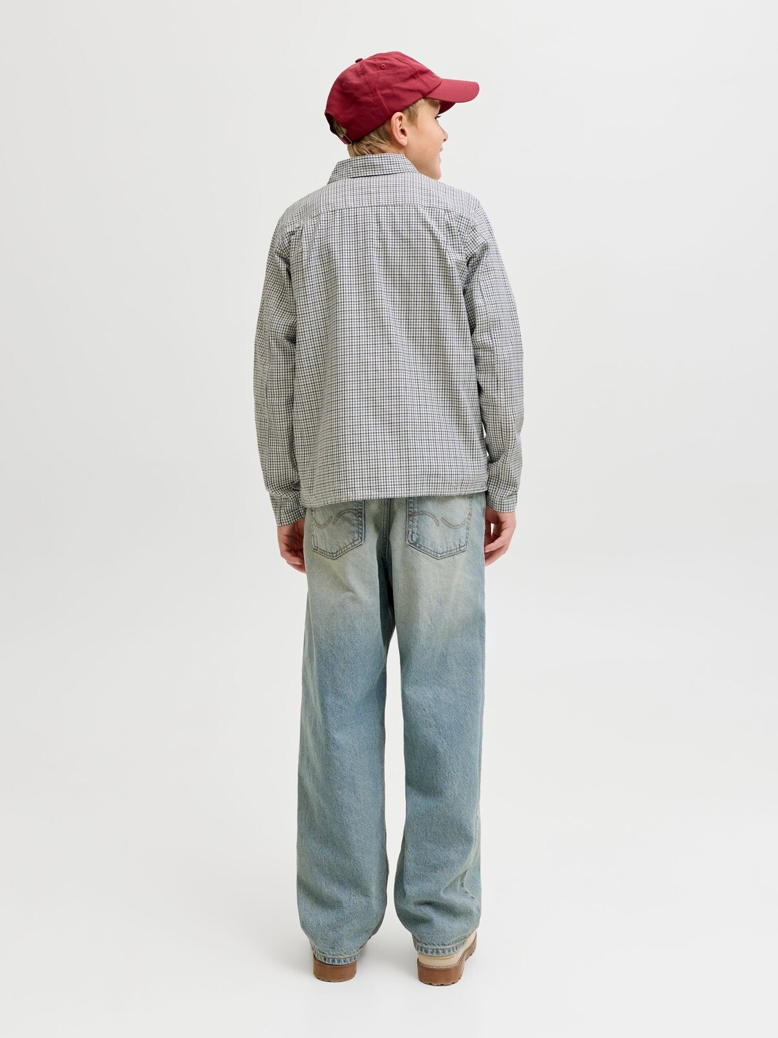 Jack & Jones Junior Рубашка на пуговицах Comfort Fit в сером цвете — фото 3