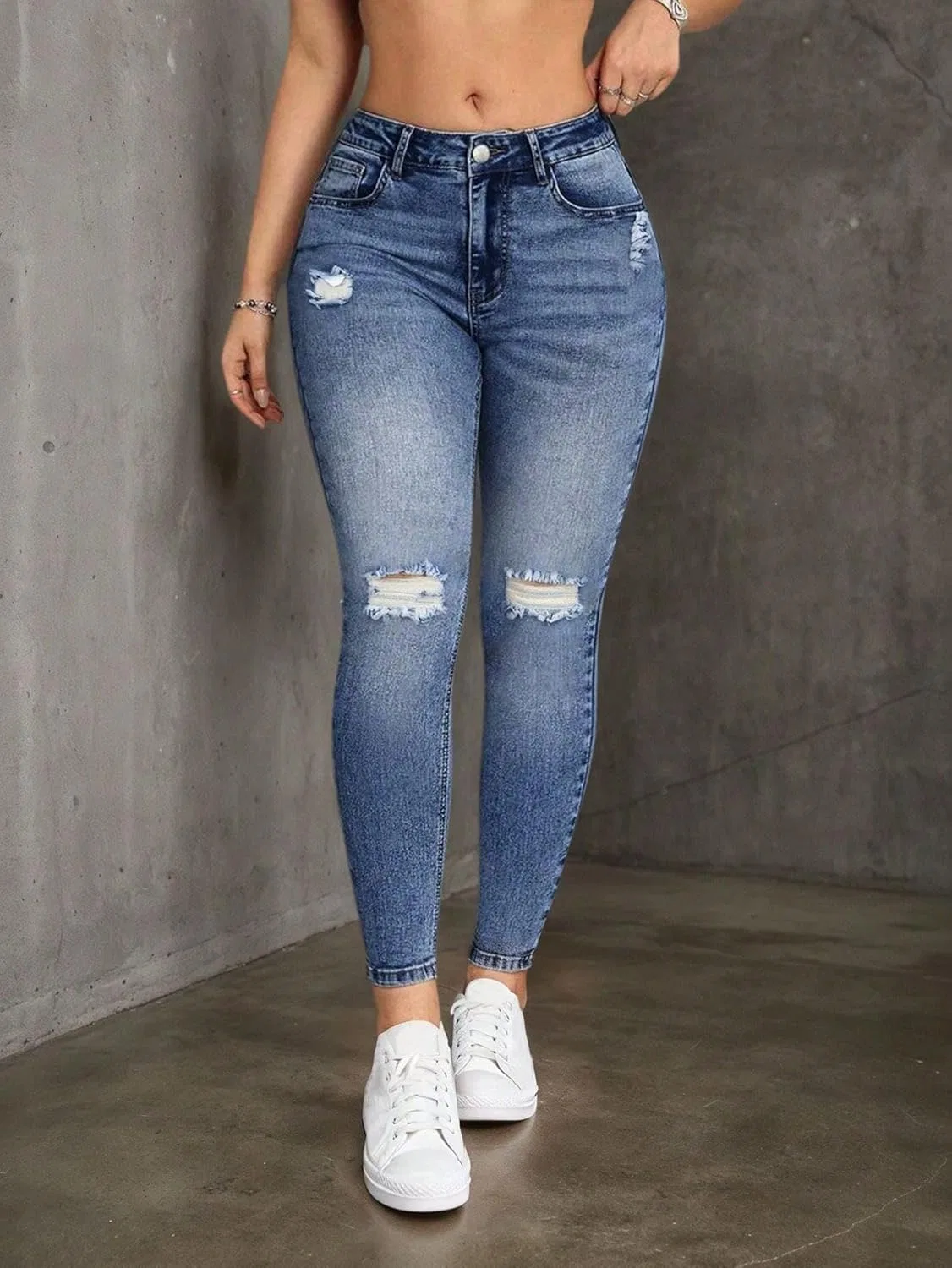 Джинсы High Waisted, Legendary, синие — фото 3