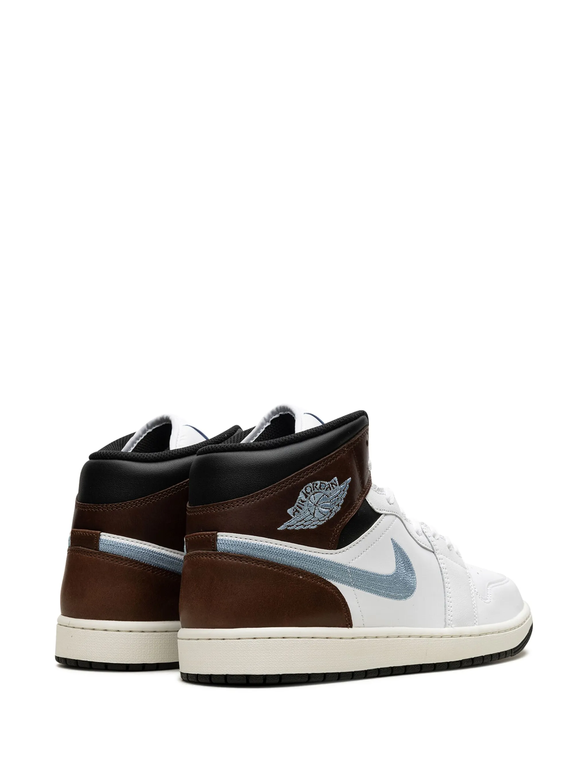 Кроссовки Air Jordan 1 Mid SE Brown/Blue/Grey, белый — фото 3