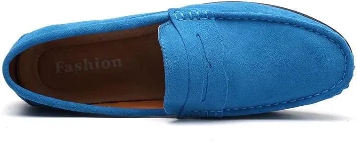 Мужские лоферы, кожа, Genuine Leather, Penny Loafer, королевский синий PUGHGAETZF — фото 4